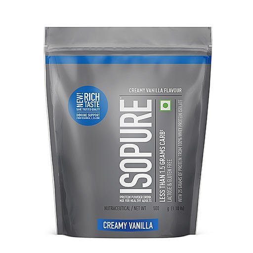 Isopure Whey Protein Isolate Powder with Vitamins for Immune Support |Creamy Vanilla | 0.5 Kg